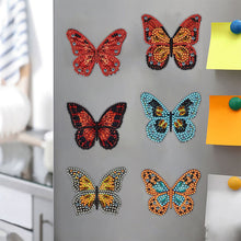 Load image into Gallery viewer, 6Pcs Special Shape Butterfly Diamond Painting Fridge Magnets for Home Decor
