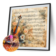 Load image into Gallery viewer, Diamond Painting - Full Round - Violin and sheet music (40*40CM)