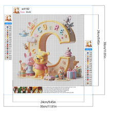 Load image into Gallery viewer, Diamond Painting - Full Round - Winnie the Pooh's 26 Letters C (30*30CM)