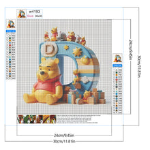 Load image into Gallery viewer, Diamond Painting - Full Round - Winnie the Pooh's 26 Letters D (30*30CM)
