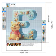 Load image into Gallery viewer, Diamond Painting - Full Round - Winnie the Pooh's 26 Letters E (30*30CM)