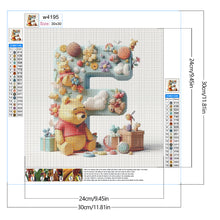 Load image into Gallery viewer, Diamond Painting - Full Round - Winnie the Pooh's 26 Letters F (30*30CM)
