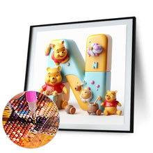 Load image into Gallery viewer, Diamond Painting - Full Round - Winnie 26 letters of the alphabet N for bear (30*30CM)