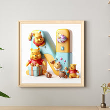 Load image into Gallery viewer, Diamond Painting - Full Round - Winnie 26 letters of the alphabet N for bear (30*30CM)