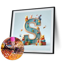 Load image into Gallery viewer, Diamond Painting - Full Round - 26 letters of the alphabet S for Winnie the Pooh (30*30CM)