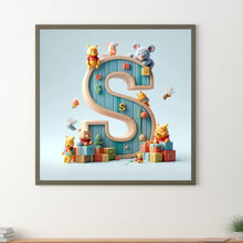 Load image into Gallery viewer, Diamond Painting - Full Round - 26 letters of the alphabet S for Winnie the Pooh (30*30CM)