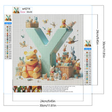 Load image into Gallery viewer, Diamond Painting - Full Round - 26 letters of the alphabet Y for Winnie the Pooh (30*30CM)