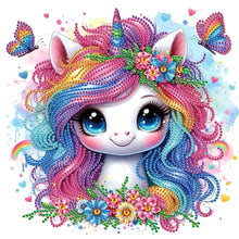 Load image into Gallery viewer, Diamond Painting - Partial Special Shaped - Unicorn (30*30CM)