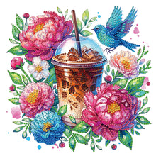 Load image into Gallery viewer, Diamond Painting - Partial Special Shaped - Coffee and peony (30*30CM)