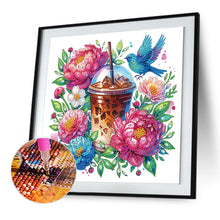 Load image into Gallery viewer, Diamond Painting - Partial Special Shaped - Coffee and peony (30*30CM)