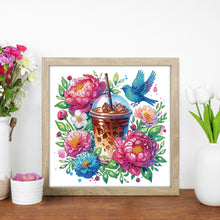 Load image into Gallery viewer, Diamond Painting - Partial Special Shaped - Coffee and peony (30*30CM)