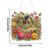 Load image into Gallery viewer, Double Sided Special Shape Flower Hut DIY Diamond Art Pendant Kit for Art Crafts