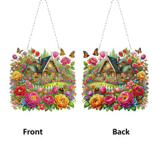 Load image into Gallery viewer, Double Sided Special Shape Flower Hut DIY Diamond Art Pendant Kit for Art Crafts
