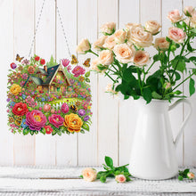 Load image into Gallery viewer, Double Sided Special Shape Flower Hut DIY Diamond Art Pendant Kit for Art Crafts