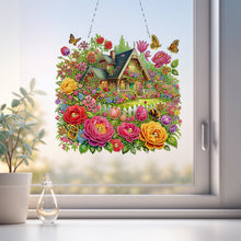 Load image into Gallery viewer, Double Sided Special Shape Flower Hut DIY Diamond Art Pendant Kit for Art Crafts