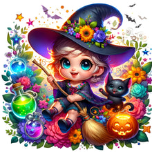 Load image into Gallery viewer, Diamond Painting - Full Round - Halloween witch (30*30CM)