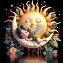 Load image into Gallery viewer, Diamond Painting - Full Round - Star and moon baby (30*30CM)