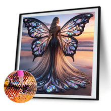 Load image into Gallery viewer, AB Diamond Painting - Full Round - Butterfly girl on the beach (40*40CM)