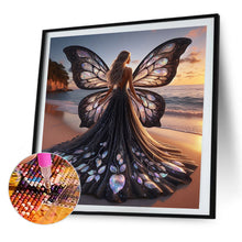 Load image into Gallery viewer, AB Diamond Painting - Full Round - Butterfly girl on the beach (40*40CM)