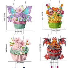 Load image into Gallery viewer, 4Pcs Double Sided Acrylic Cupcake Diamond Painting Wind Chimes Pendant Kit