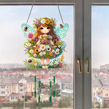 Load image into Gallery viewer, Spring Girl Double Sided Acrylic Special Shape DIY Diamond Painting Wind Chime