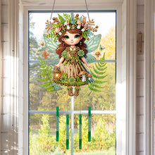 Load image into Gallery viewer, Forest Girl Double Sided Acrylic Special Shape DIY Diamond Painting Wind Chime