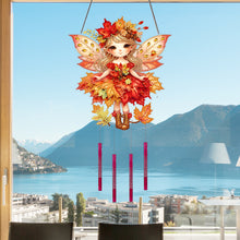 Load image into Gallery viewer, Autumn Girl Double Sided Acrylic Special Shape DIY Diamond Painting Wind Chime