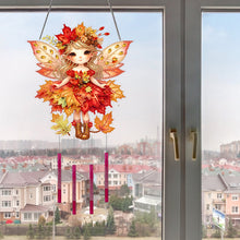 Load image into Gallery viewer, Autumn Girl Double Sided Acrylic Special Shape DIY Diamond Painting Wind Chime