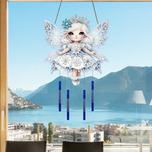 Load image into Gallery viewer, Winter Girl Double Sided Acrylic Special Shape DIY Diamond Painting Wind Chime