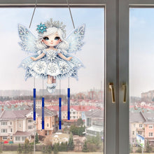 Load image into Gallery viewer, Winter Girl Double Sided Acrylic Special Shape DIY Diamond Painting Wind Chime