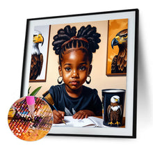 Load image into Gallery viewer, Diamond Painting - Full Round - Girl doing homework (30*30CM)
