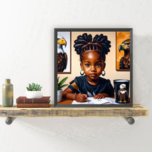 Load image into Gallery viewer, Diamond Painting - Full Round - Girl doing homework (30*30CM)