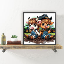Load image into Gallery viewer, Diamond Painting - Full Round - Two cows (30*30CM)