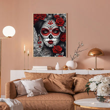Load image into Gallery viewer, Diamond Painting - Full Round - Girl with ghost makeup (30*40CM)