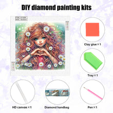 Load image into Gallery viewer, Diamond Painting - Partial Special Shaped - Girl with curly hair (30*30CM)