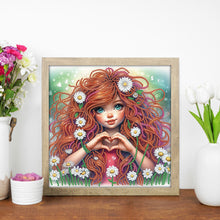 Load image into Gallery viewer, Diamond Painting - Partial Special Shaped - Girl with curly hair (30*30CM)