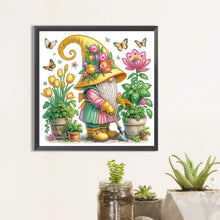 Load image into Gallery viewer, Diamond Painting - Partial Special Shaped - Flower gnome (30*30CM)