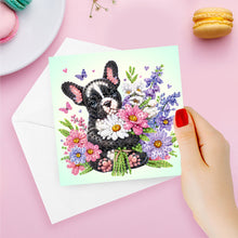 Load image into Gallery viewer, 6Pcs Cat And Dog Diamond Painting Greeting Card Rhinestone Painting Card Kit