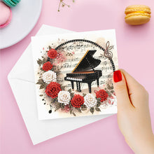 Load image into Gallery viewer, 6Pcs Musical Instrument And Flowers Diamond Painting Greeting Card Party Favors