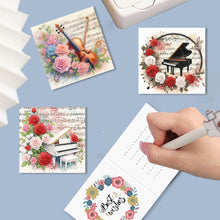 Load image into Gallery viewer, 6Pcs Musical Instrument And Flowers Diamond Painting Greeting Card Party Favors