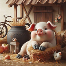 Load image into Gallery viewer, Diamond Painting - Full Square - White fat pig (30*30CM)