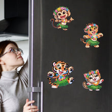 Load image into Gallery viewer, 6Pcs Diamond Painting Fridge Magnet Grass Skirt Animal Fridge Stickers