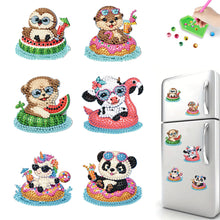 Load image into Gallery viewer, 6Pcs Diamond Painting Fridge Magnet Beach Animal Fridge Stickers for Home Decor