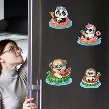 Load image into Gallery viewer, 6Pcs Diamond Painting Fridge Magnet Beach Animal Fridge Stickers for Home Decor