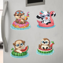 Load image into Gallery viewer, 6Pcs Diamond Painting Fridge Magnet Beach Animal Fridge Stickers for Home Decor