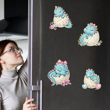 Load image into Gallery viewer, 6Pcs Diamond Painting Fridge Magnet Baby Dinosaur Fridge Stickers for Home Decor