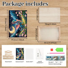 Load image into Gallery viewer, Wooden Dinosaur Diamond Decorative Serving Tray with Handle for Coffee Table