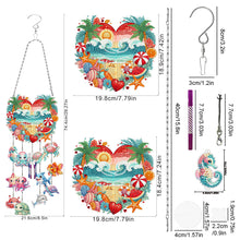 Load image into Gallery viewer, Acrylic Double Sided Heart and Sea Creatures Crystal Wind Chimes Pendant Kit