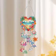 Load image into Gallery viewer, Acrylic Double Sided Heart and Sea Creatures Crystal Wind Chimes Pendant Kit