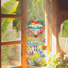 Load image into Gallery viewer, Acrylic Double Sided Heart and Sea Creatures Crystal Wind Chimes Pendant Kit